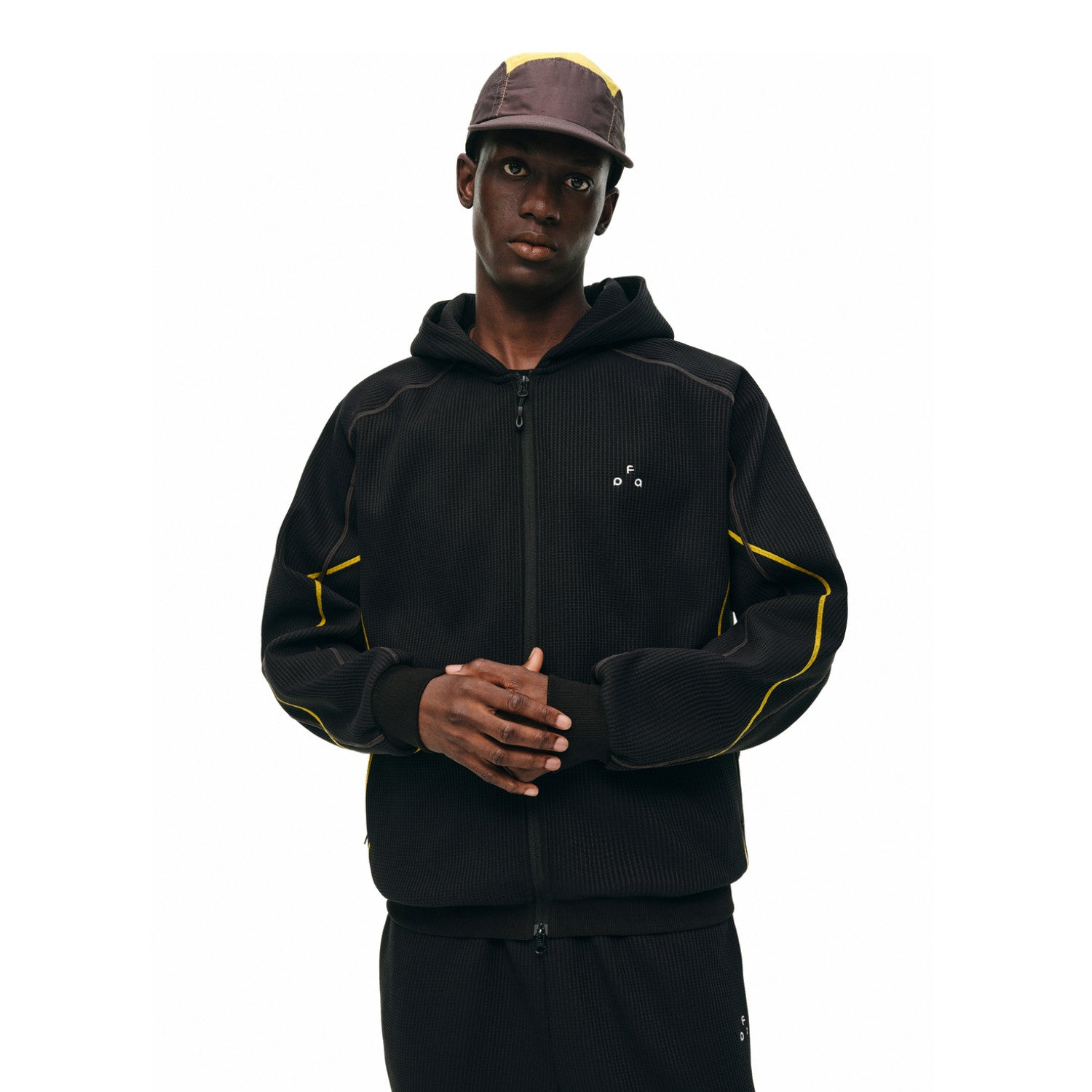 FPA Waffle Fleece Color-Block Hooded Sweatshirt Set - Casual Zip-Up Hoodie for Men
