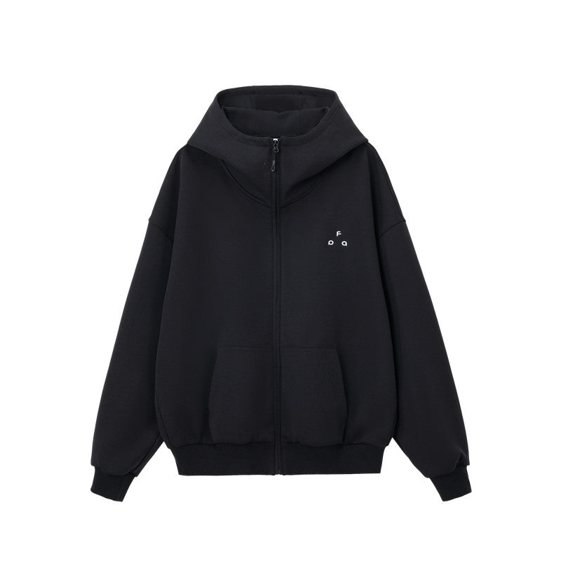 FPA Contrast Logo Zip-Up Hoodie – Relaxed Fit, Unisex, Spring/Fall