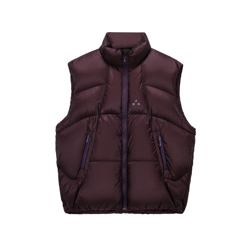 FPA Transparent Grid Stand Collar Down Vest - 2026 New Winter Thickened Warm Couple Sleeveless Down Jacket for Men