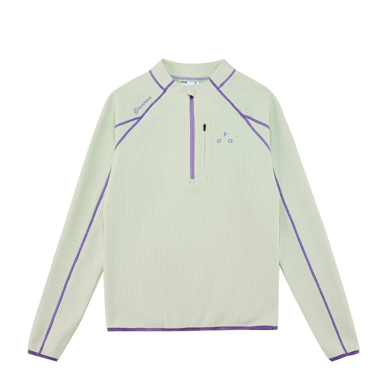 FPA Moisture-Wicking Sun-Protection UPF50+ Half-Zip Long Sleeve Spring Loose Casual Outdoor Sports Couple T-Shirt