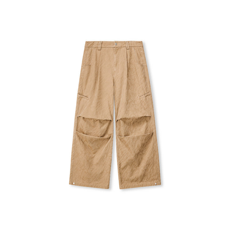 FPA Washed Camo Structured Pants Summer Streetwear Loose Wide-Leg Casual Paratrooper Pants for Men