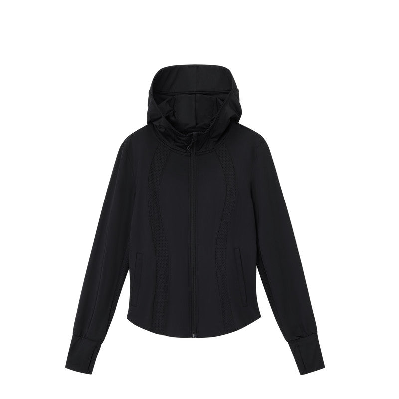 FPA Women's Breathable Mesh Paneled Athletic Jacket – Lightweight Hooded Outdoor Fitness Casual Long Sleeve
