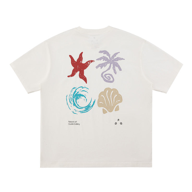 FPA Summer Vacation Element Color-Block COOLMAX Short Sleeve Couple Round Neck Breathable Outdoor Sports T-Shirt