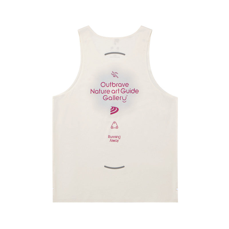 FPA Quick-Dry Mesh Taped Reflective Running Print Sleeveless Tank Top, Premium Design Summer Vest