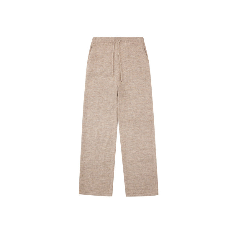 FPA Merino Wool Anti-Pilling Knit Casual Trousers Autumn/Winter Retro Track Suit Straight-Leg Knit Pants