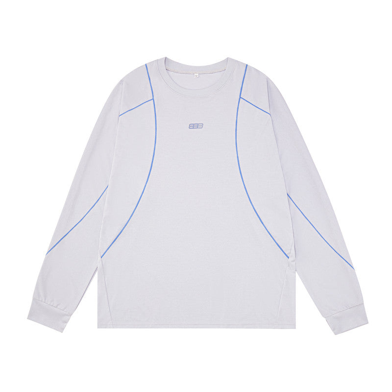 FPA Athletic Pima Cotton Cool-Touch Hassu Long-Sleeve T-Shirt for Spring and Autumn, Chinese Streetwear, Loose-Fitting, Casual, Versatile, Crew Neck, Couple Tee