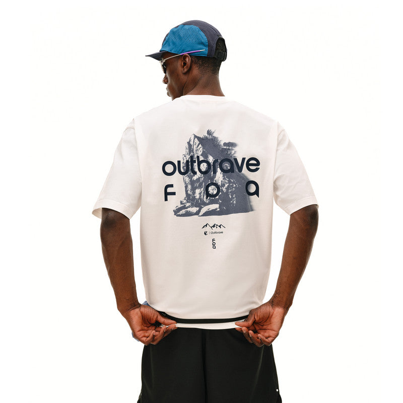 FPA Quick-Dry Breathable Mountain-Style Color-Block Print Short Sleeve Summer Sports Design Crew Neck Unisex Mid-Sleeve T-Shirt for Men
