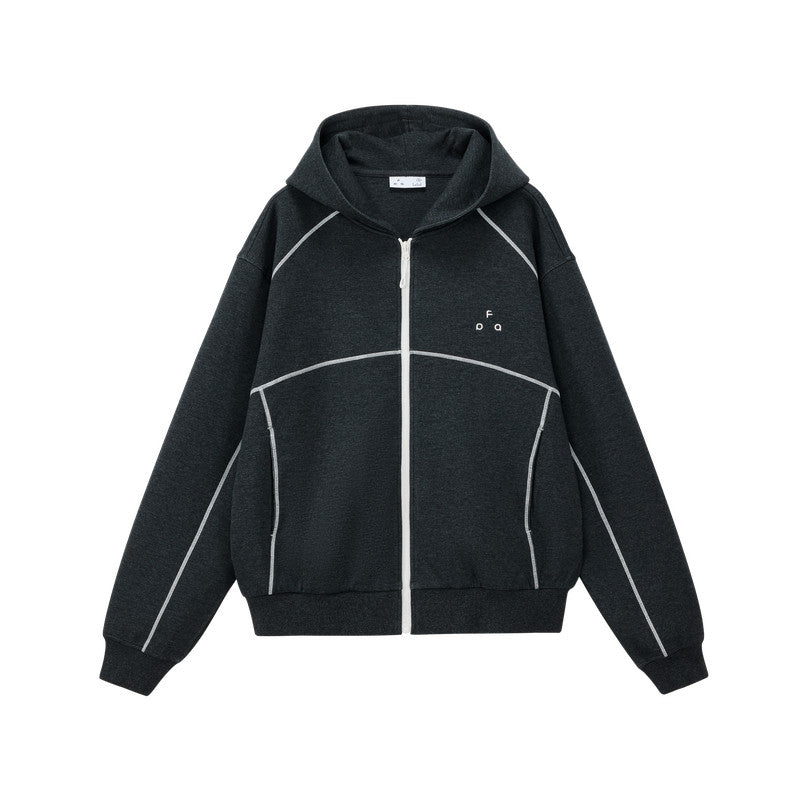 FPA Color-Block Hassel Zip-Up Hoodie – Spring Casual Unisex Loose-Fit Hooded Cardigan Jacket