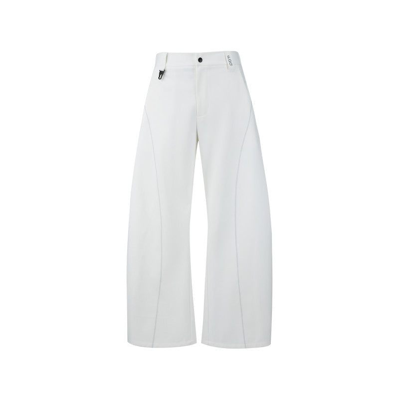 FPA Outdoor Curved-Leg Pants with Contrast Color Wide-Leg Trousers