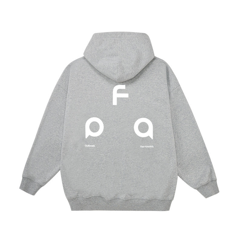 FPA Warm Fleece Hooded Sweatshirt - Chinese Streetwear Trend, Heavyweight, Spring/Fall, Unisex Couple Hoodie