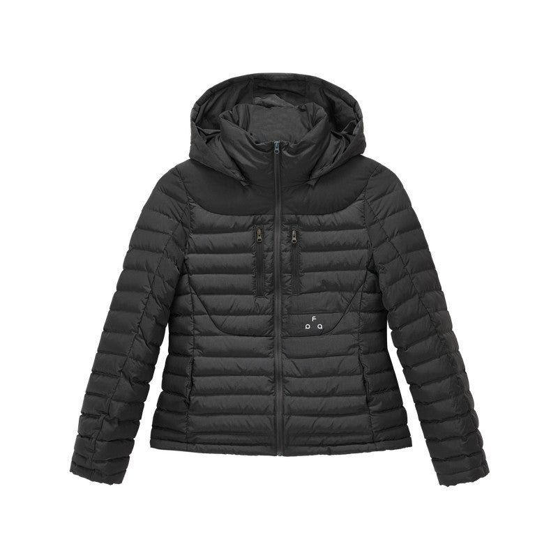 FPA Women's Removable Hooded Quilted Slim Fit Short Down Jacket, Lightweight Warm Winter Coat