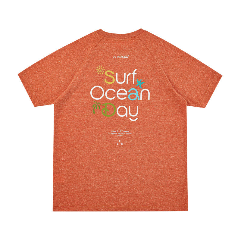 FPA Summer Beach Vacation Quick-Dry Short Sleeve T-Shirt, Summer Crew Neck Outdoor Dopamine Couple Casual Tee