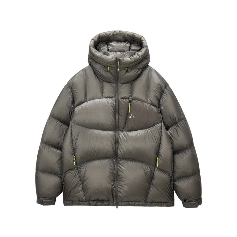 FPA 800FP 95% White Duck Down Contrast Pocket Hooded Down Jacket Winter Sports Couple Style Down Coat