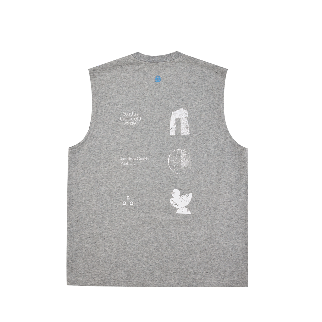 FPA COOLMAX Natural Energy Graphic Text Sports Vest for Fitness Running Outdoor Sleeveless T-Shirt
