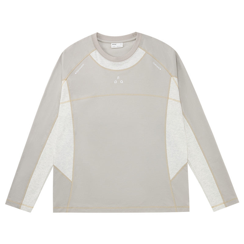 FPA Warm Thermal Sun-Protection Anti-Dust Mite Long-Sleeve Sports Tee - Chinese Streetwear American Style Color-Block Contrast Couple Autumn T-Shirt