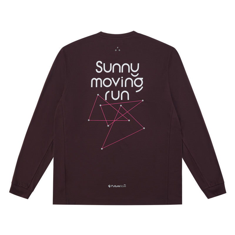 FPA Cool-Touch Quick-Dry Reflective Hole Running T-Shirt, Chinese Trend Spring Round Neck Couple Print Outdoor Sports Long Sleeve