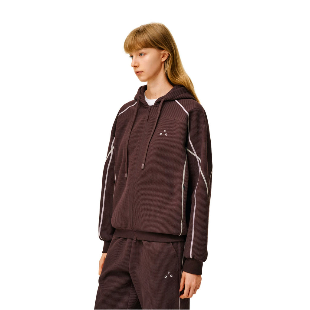 FPA Waffle Fleece Color-Block Women's Hooded Sweatshirt Spring/Fall Zip-Up Cardigan Casual Set Hoodie