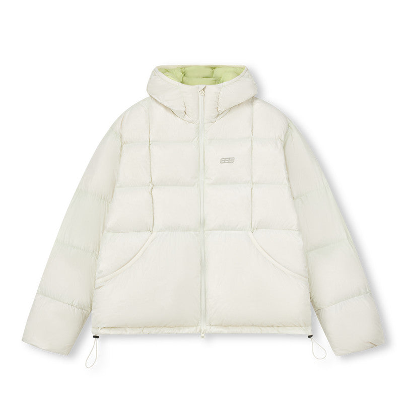 FPA Short Quilted Down Jacket for Women and Men, Winter Thick Warm Hooded Puffer Coat, Casual Loose Fit
