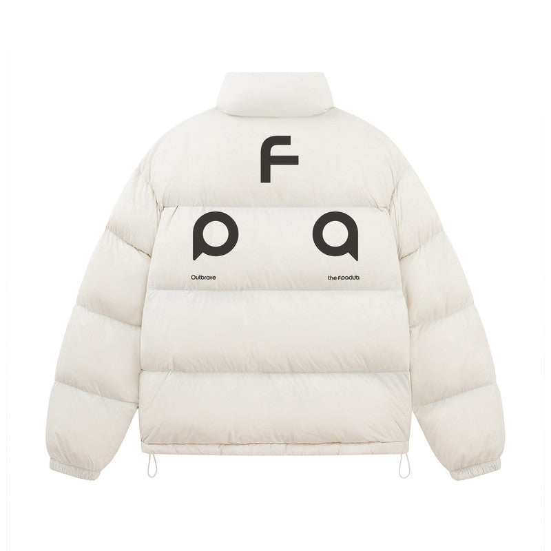 FPA Letter Brand Triangle Graphic Logo Down Jacket - Winter Basic Printed Couple Warm Down Coat