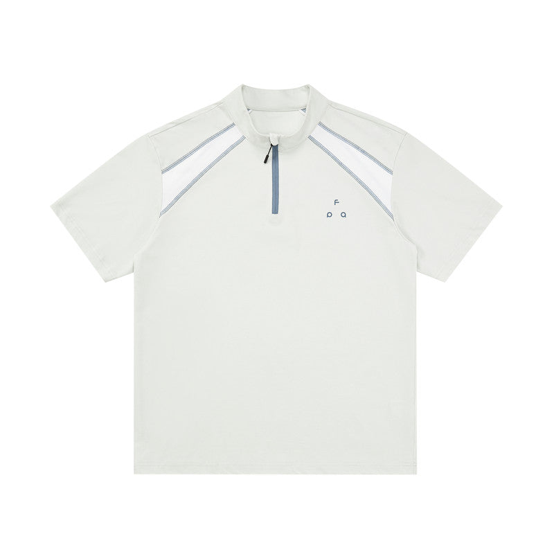 FPA Sorona Quick-Dry Cooling Antibacterial UPF50+ Sun Protection Short Sleeve Summer Athletic Half-Zip Mock Neck T-Shirt