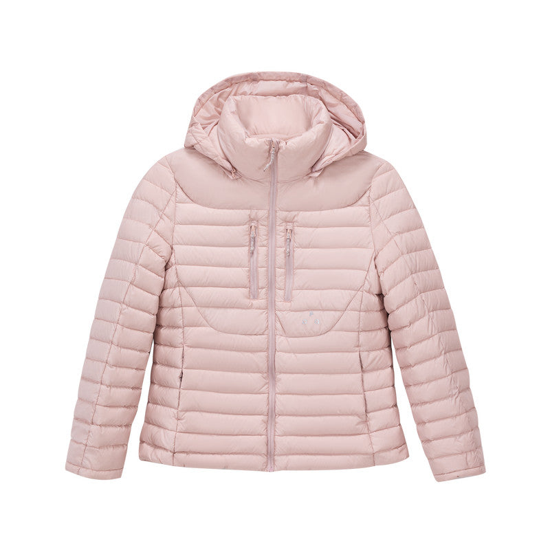 FPA Women's Removable Hooded Quilted Slim Fit Short Down Jacket, Lightweight Warm Winter Coat