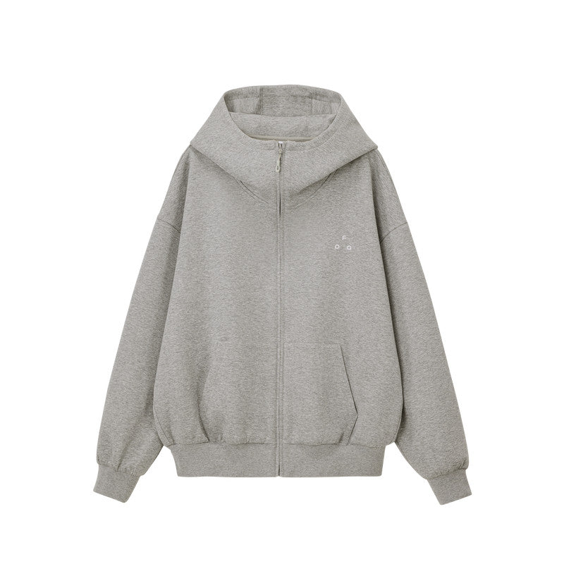 FPA Contrast Logo Zip-Up Hoodie – Relaxed Fit, Unisex, Spring/Fall