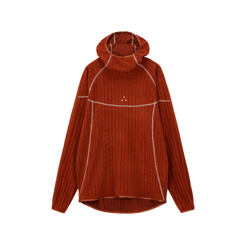 FPA Textured Contrast Long Sleeve Hooded T-Shirt 2026 New Spring/Fall Unisex Streetwear Stripe Design