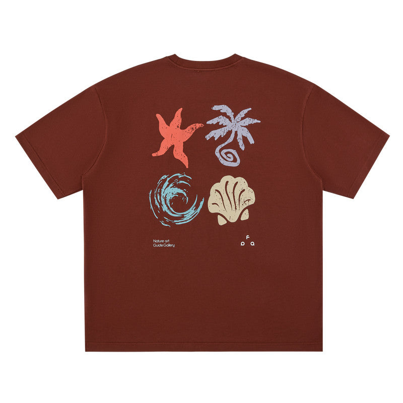 FPA Summer Vacation Element Color-Block COOLMAX Short Sleeve Couple Round Neck Breathable Outdoor Sports T-Shirt