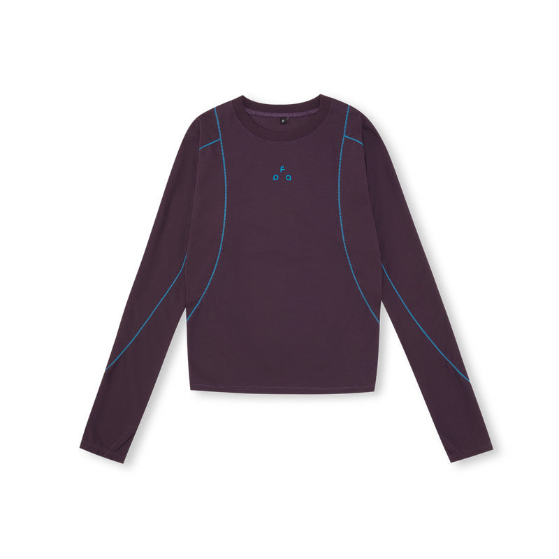 FPA Outdoor Structured Contrast Stitching Breathable Slim-Fit Long-Sleeve Top