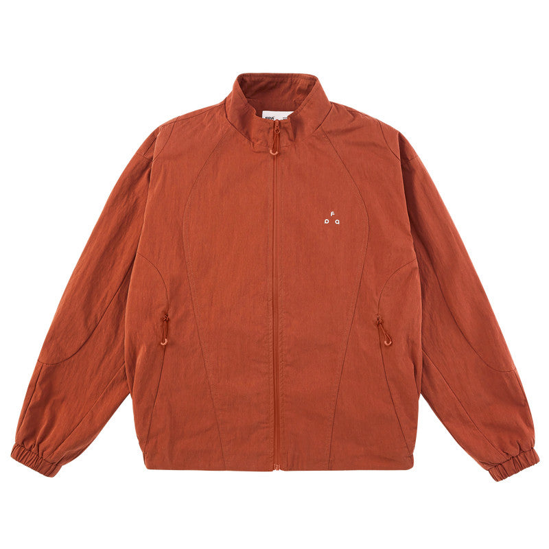 FPA Long-Staple Cotton Shrink-Resistant Jacket – Lightweight Spring/Fall Zip-Up Stand Collar American Casual Outdoor Couple Sports Jacket