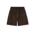 FPA Water-Repellent Woven Shorts with Visible Stitching – Summer Loose-Fit Straight-Leg Casual Mid-Length Shorts in Black