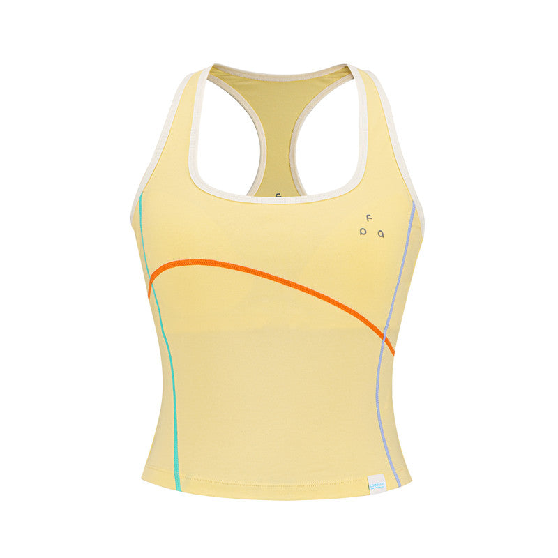 FPA COOLMAX Color-Block Curve Women's Vest – Outdoor Sports Yoga Fitness Breathable Fitted Undershirt