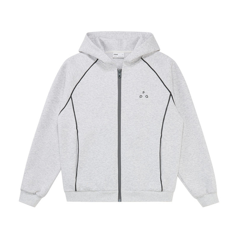 FPA Warm Fleece Hooded Zip-Up Sweatshirt - Chinese Streetwear Fall Loose-Fit Couple Casual Hoodie