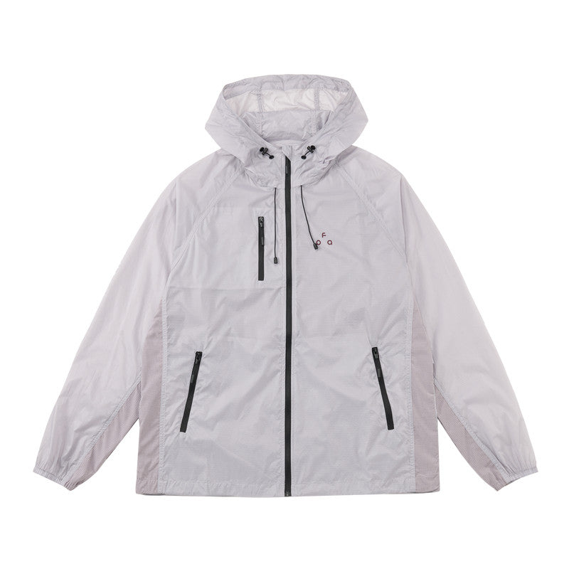 FPA Lightweight Plaid UPF50+ Sun Protection Jacket - Unisex Loose Fit Hooded Sports Jacket