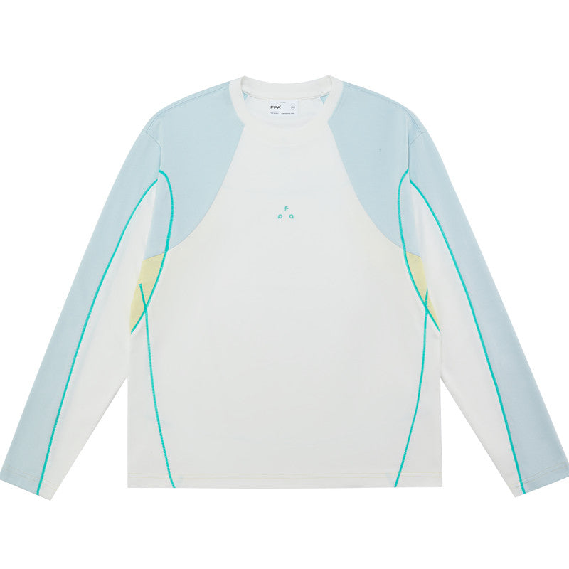 FPA Quick-Dry Cooling Modal Sports T-Shirt 2026 New Spring Color-Block Contrast Round Neck Long Sleeve for Men and Women