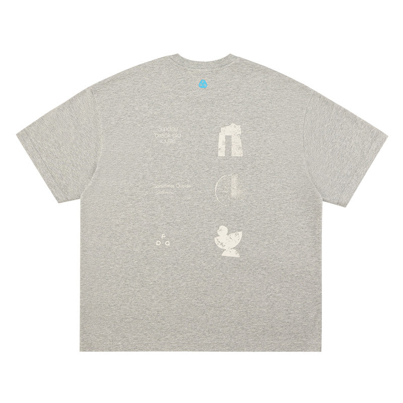 FPA Natural Elements Text Typography Short Sleeve T-Shirt – Summer Outdoor Sports Cool & Quick-Dry Couple Printed White Tee