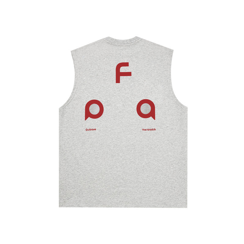 FPA Quick-Dry 7A Antibacterial Sleeveless Vest - Chinese Streetwear Trendy Loose Round Neck Printed Sports Fitness Tank Top