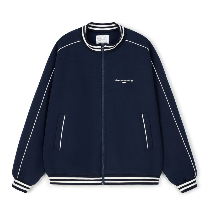 FPA Retro Sports Baseball Jacket – Chinese Streetwear Trend, Loose Fit, Stand Collar, Short Length, Unisex, for Men