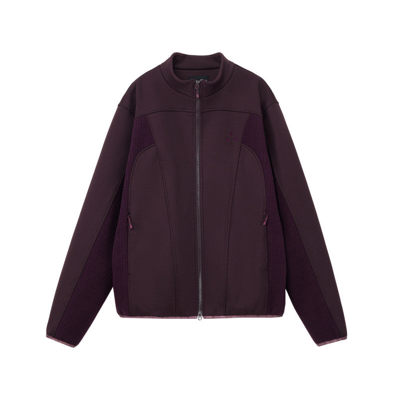 FPA Waffle Patchwork Jacket 2026 New Casual Retro Stand Collar Unisex Sports Zip-Up Cardigan