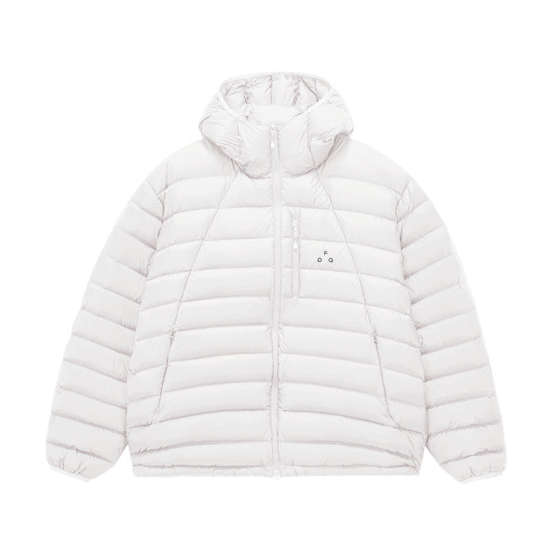 FPA Ultra-Soft High-Density Ribbed Zipper Lightweight Hooded Down Jacket 2026 New Winter Couple Down Outerwear for Men