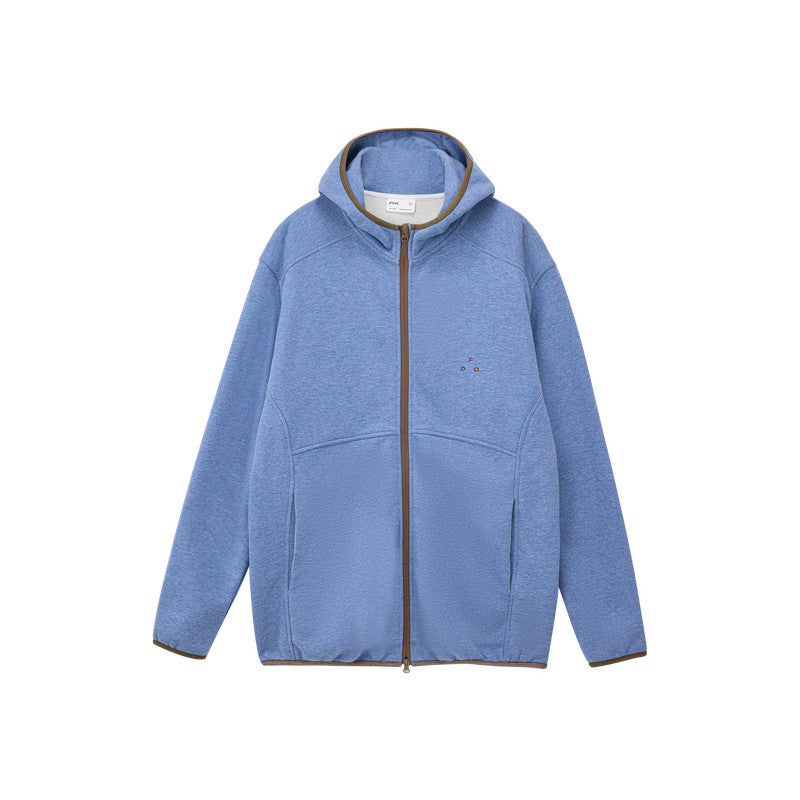 FPA7A Antibacterial Cotton Thermal Zip Hoodie – Casual Retro Contrast Color Heavyweight Couple Hooded Jacket for Spring/Autumn