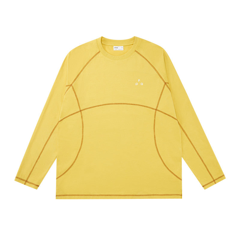 FPA Quick-Dry Long Sleeve T-Shirt, Chinese Streetwear Design, Crew Neck, Loose Fit, Unisex for Couples, Spring/Autumn