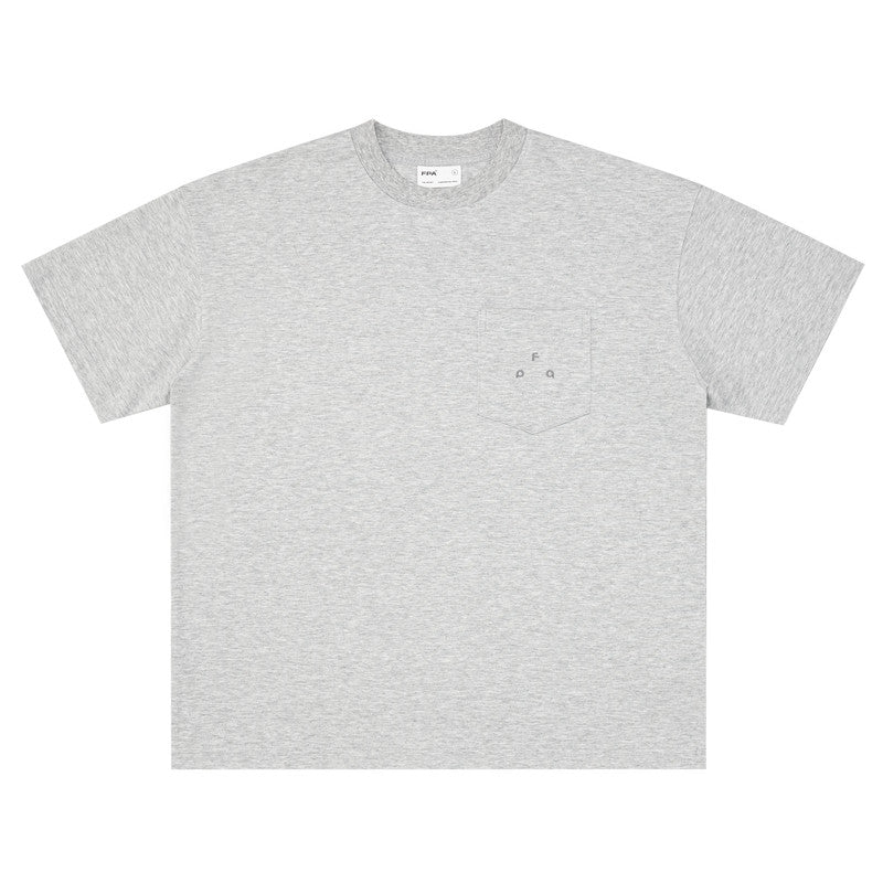 FPA Cool-Touch Quick-Dry Pocket Embroidered Logo Short Sleeve T-Shirt - Chinese Streetwear Loose Round Neck Half Sleeve Tee for Men