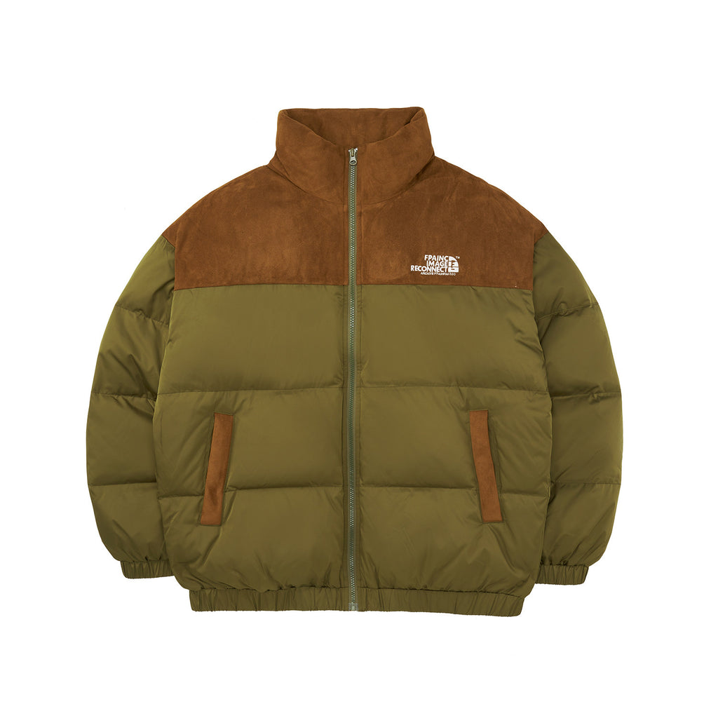 FPA Suede Patch Short Down Jacket – Chinese Streetwear Unisex Thick Winter Puffer Coat