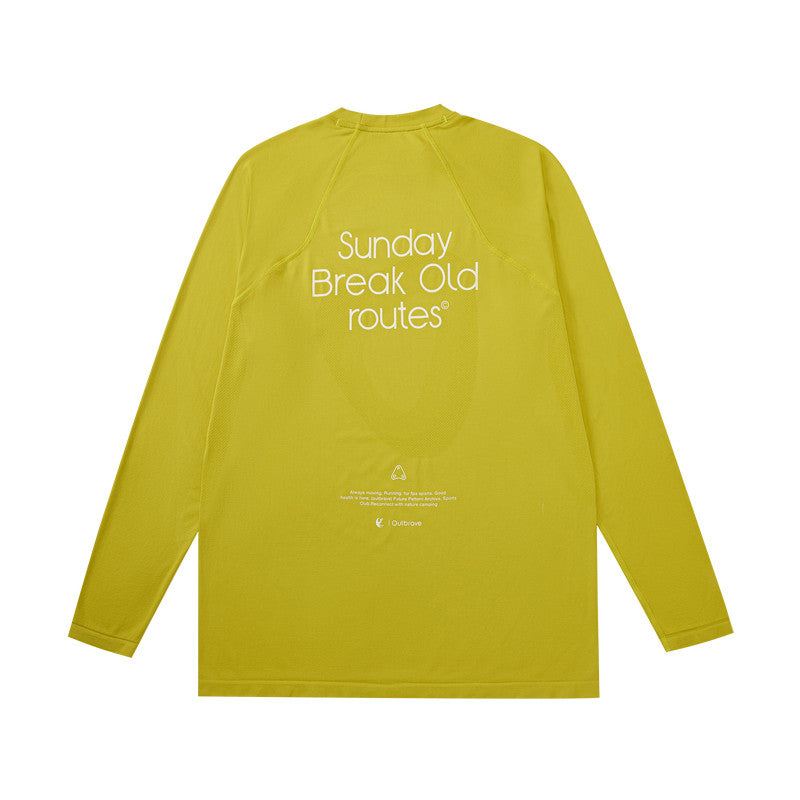 FPA Knit Long Sleeve Outdoor Sports Top for Couples, Unisex, Round Neck, Relaxed Fit, Spring/Fall
