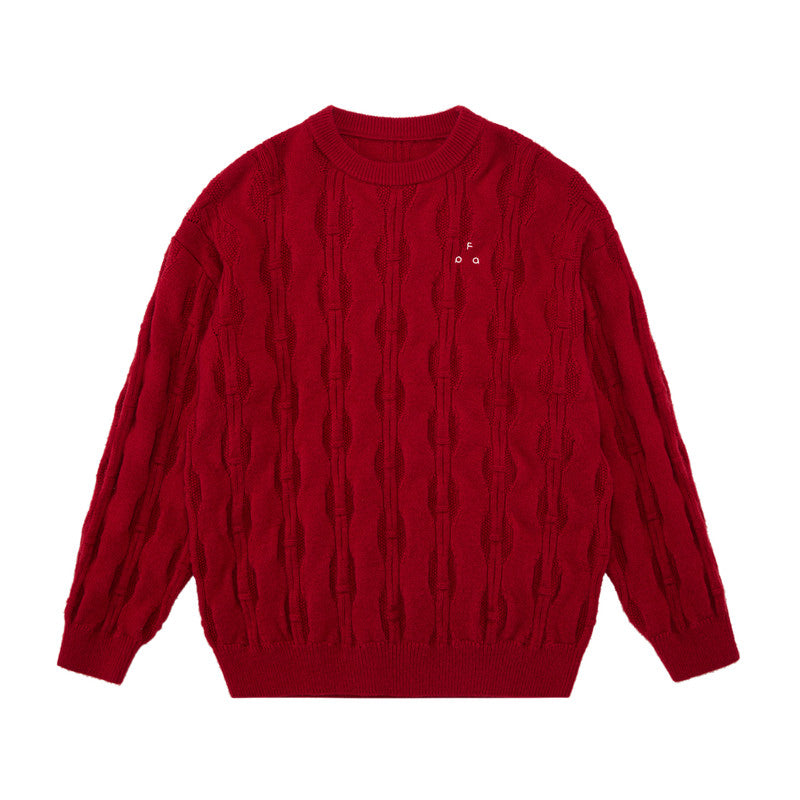 FPA Twisted Cable Knit Crew Neck Sweater 2026 New Design Premium Couple Pullover Autumn Knit Top