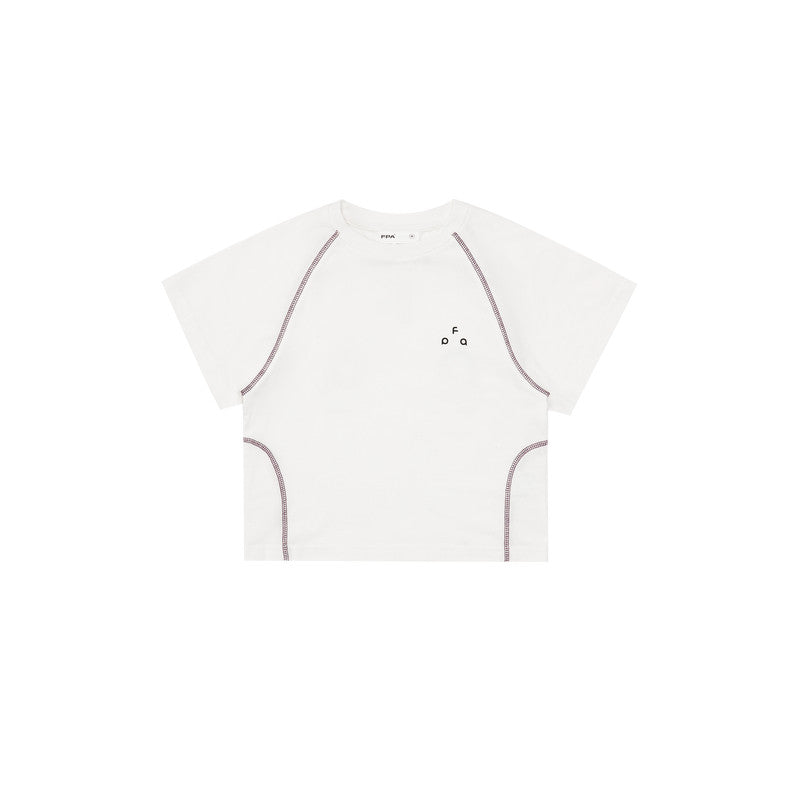FPA Sports Hasu Line 7A Antibacterial Logo Short Sleeve Summer T-Shirt for Women, Trendy Cropped Slim Fit Crew Neck