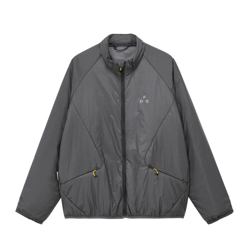FPA 3M Thinsulate Quilted Zip-Up Cotton Jacket with Contrast Trim and Triangle Logo, Retro Sports Stand Collar, Autumn/Winter