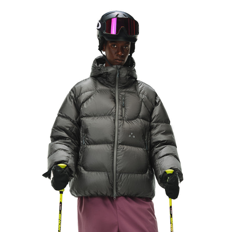 FPA 800FP 95% White Duck Down Cicada Wing Quilted Semi-Translucent Shiny Structured Hooded Down Jacket Winter Coat