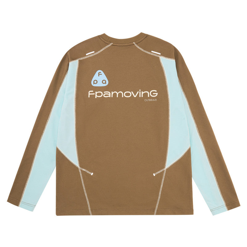 FPA Quick-Dry 7A Antibacterial Anti-Mite Long-Sleeve Color-Block Outdoor Sports Autumn Crew Neck Casual Couple T-Shirt